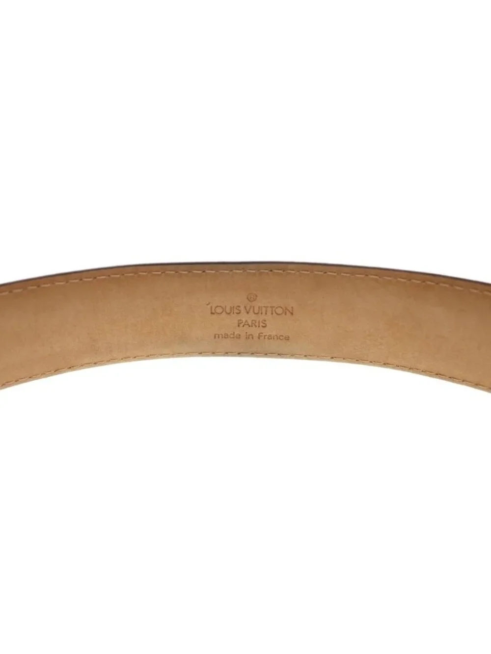 Louis Vuitton Monogram Ceinture Ellipse Leather Belt Brown Gold